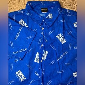 Vintage The Office Dunder Mifflin Mens Large Button Up Down Classic Logo Shirt